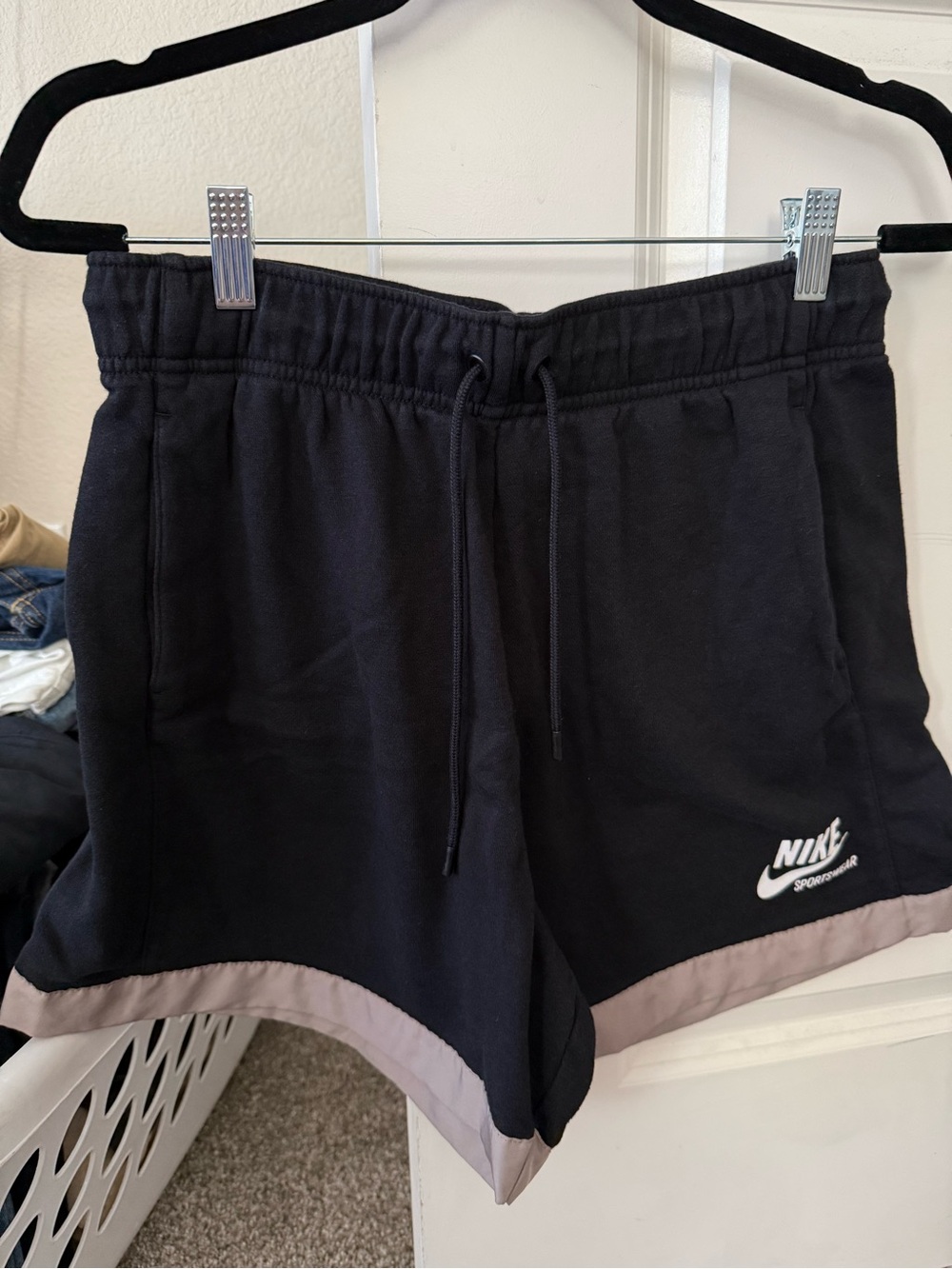 Nike Women’s Black Shorts with Light Gray Hem